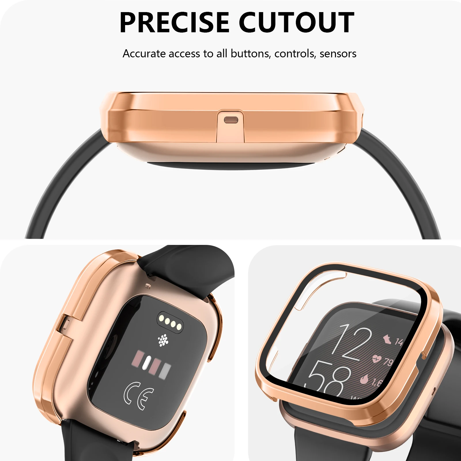 Fitbit Versa 2 스마트 워치 쉘 화면 보호 커버, 9H 강화 유리 케이스, 로트당 1-5 개