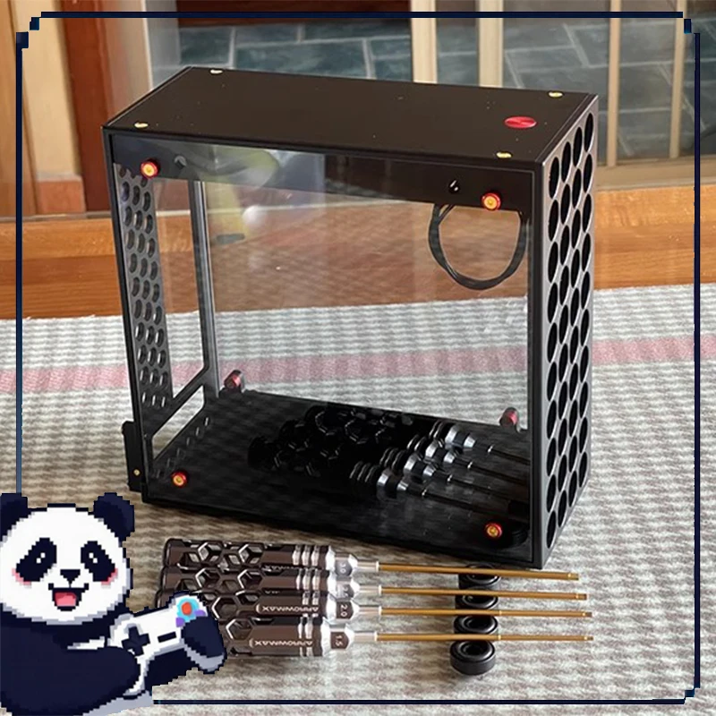 

Корпус Itx из алюминиевого сплава, блок питания постоянного тока Atx, портативный корпус Pci половинной высоты, чехол для мобильного офиса, игрового настольного хоста