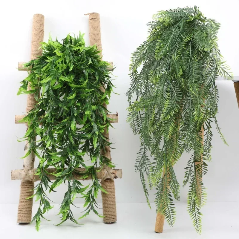 

Artificial Green Plants Hanging Ivy Leaves Radish Seaweed Grape Fake Flowers Vine Home Garden Wall Party Decoration