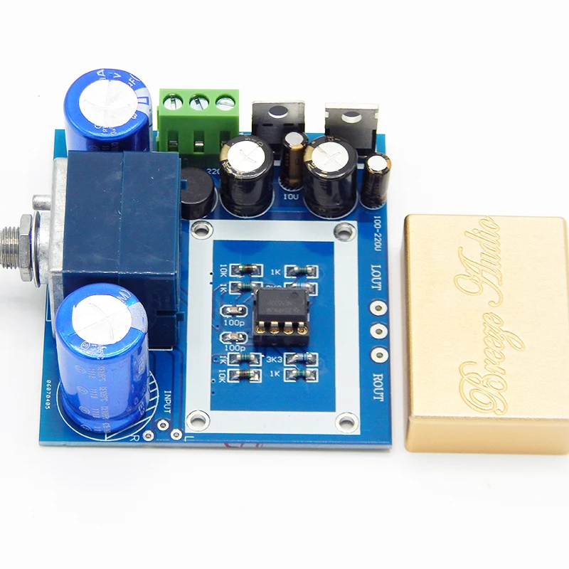 HIFI khuếch đại Full DC NE5532 Tiền Khuếch Đại Bộ dụng cụ với Lá Chắn kim loại bao da không bao gồm Chiết Áp