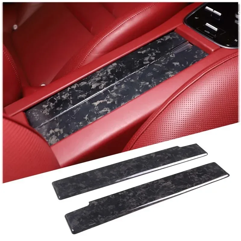 

For Porsche Panamera 971 2017-2020 Real Carbon Fiber Car The Rear Middle Storage Box Panel Cover Trim Sticker Car Accessories