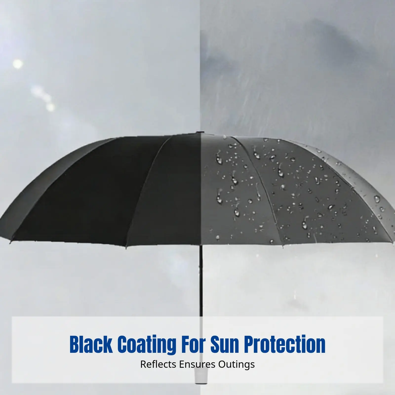 

Umbrella, Sun Shade, Black Coating, Manual Folding, Windproof, Rain or Shine, 3-Fold, Adult, Outdoor, Fishing, Travel
