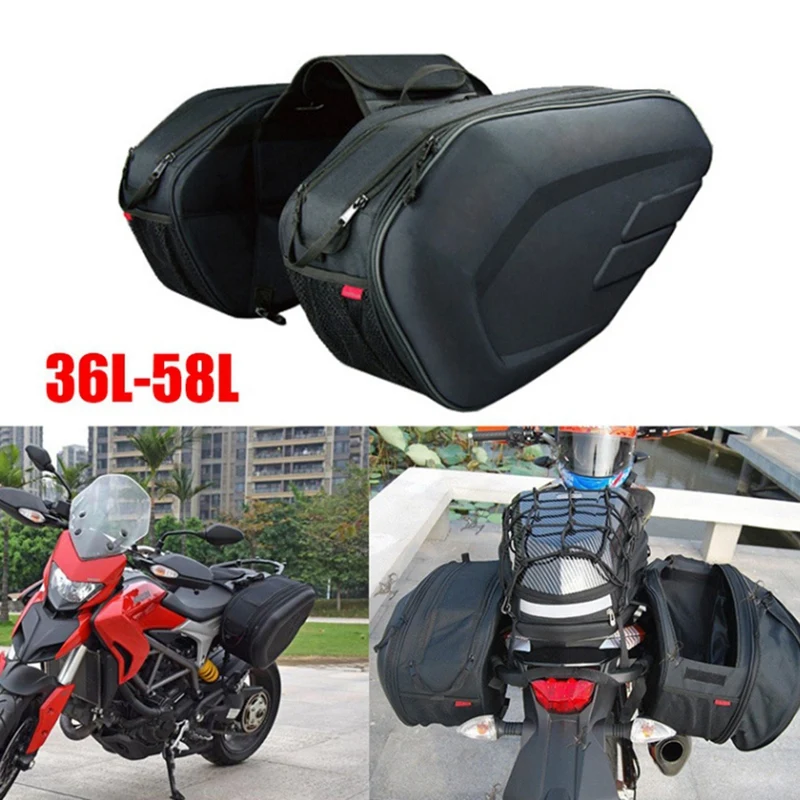 

Expandable Rear Back Seat Motorcycle Bag, 36L-58L Waterproof Oxford Cloth Saddle And Helmet Side Bag For Riders