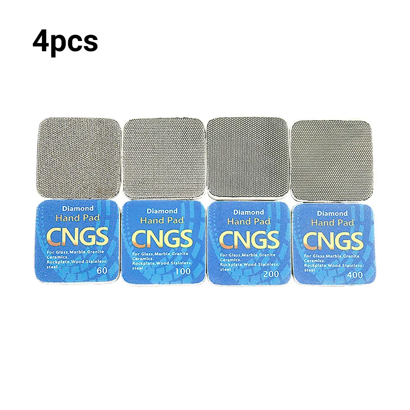 

4 шт., алмазные мягкие ручные полировальные подушечки, плитка, каменная пластина, мраморное стекло, шлифовальный инструмент для ручной полировки, зерно 60/100/200/400