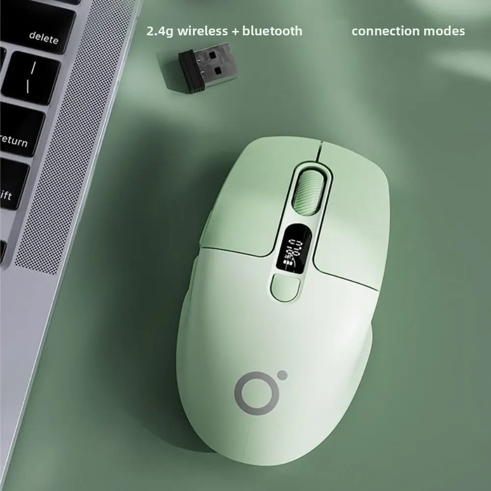 Tampilan Layar Mouse Nirkabel Laptop 2.4G Mouse Bluetooth Nirkabel Senyap Isi Ulang Mouse Ergonomis Presisi Tinggi Kantor