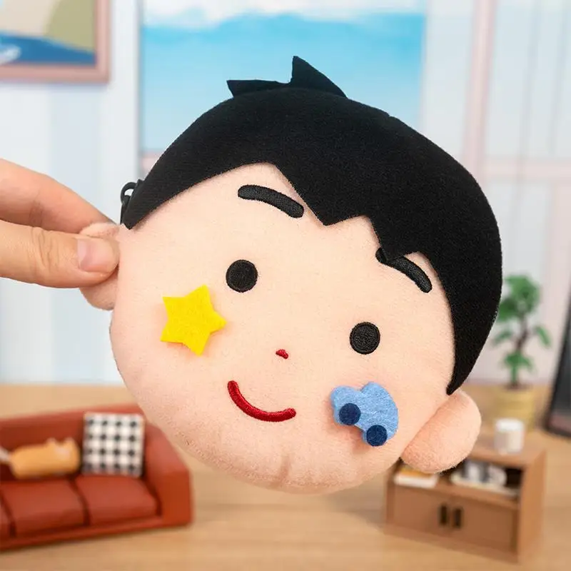 Dessin animé créatif Irasutoya peluche porte-monnaie casque câble de données rouge à lèvres changement sac de rangement garçons et filles cadeaux de noël