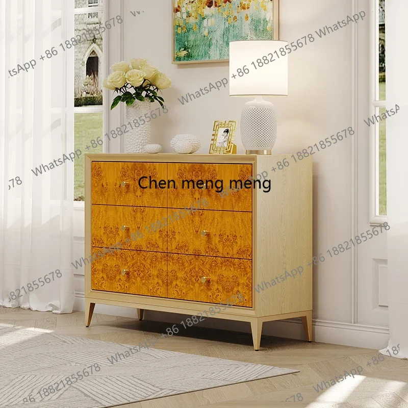 

American light luxury high-end villa high-value drawer locker Nordic style living room dining side cabinet