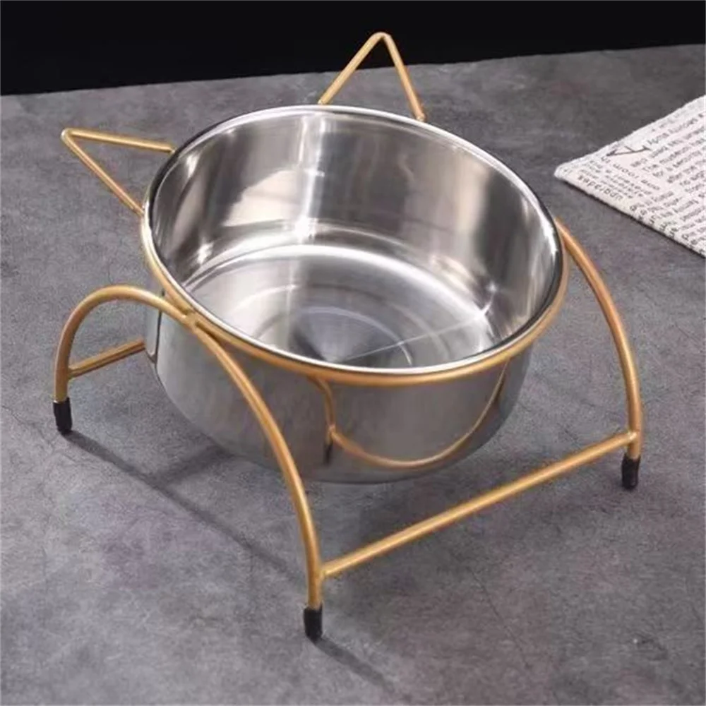 Pet Bowl A Variety Of Options Inclined Design Stainless Steel Mirror Polishing Pet Periphery Stainless Steel Bowl Easy To Eat