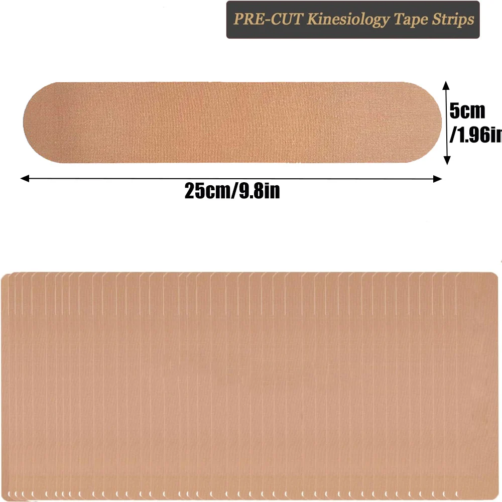 10 PCS Precut Kinesiology Tape Strips Athletic Tape, Kinetic Tape, Elastic Muscle Tape, Sports Tape, Knee Tape for Exercise