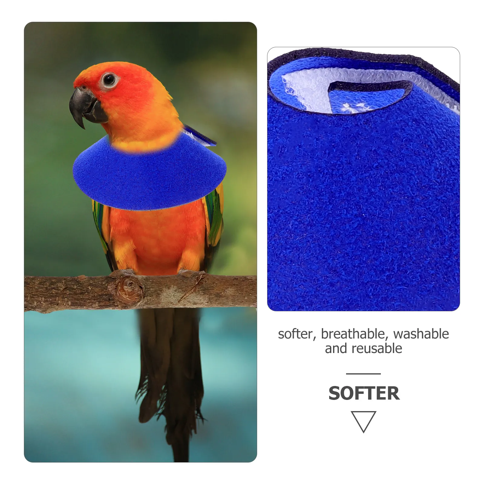 

Protector Anti-Bite Parrot Cone For Injury Recovery Reusable Washable Lightweight Breathable Pet Accessories Parrot Protective