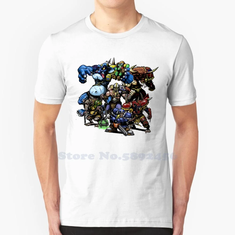 Kick Off 100% Pure Cotton T-Shirt Fantasy Bowl Blood Bowl Bloodbowl Nordic Skaven Troll Minotaur Dwarf