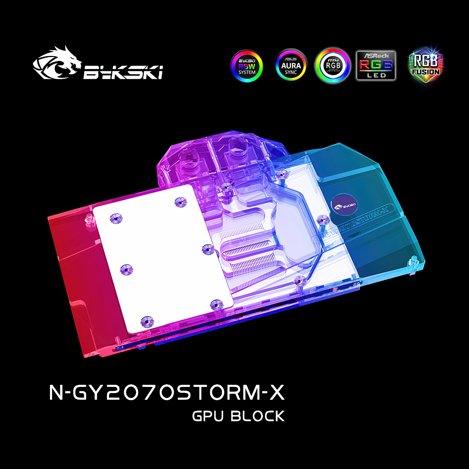 Bykski-フルカバーrgb GPU水冷ブロック、Galaxy rtx2070、2060、N-GY2070STORM-X