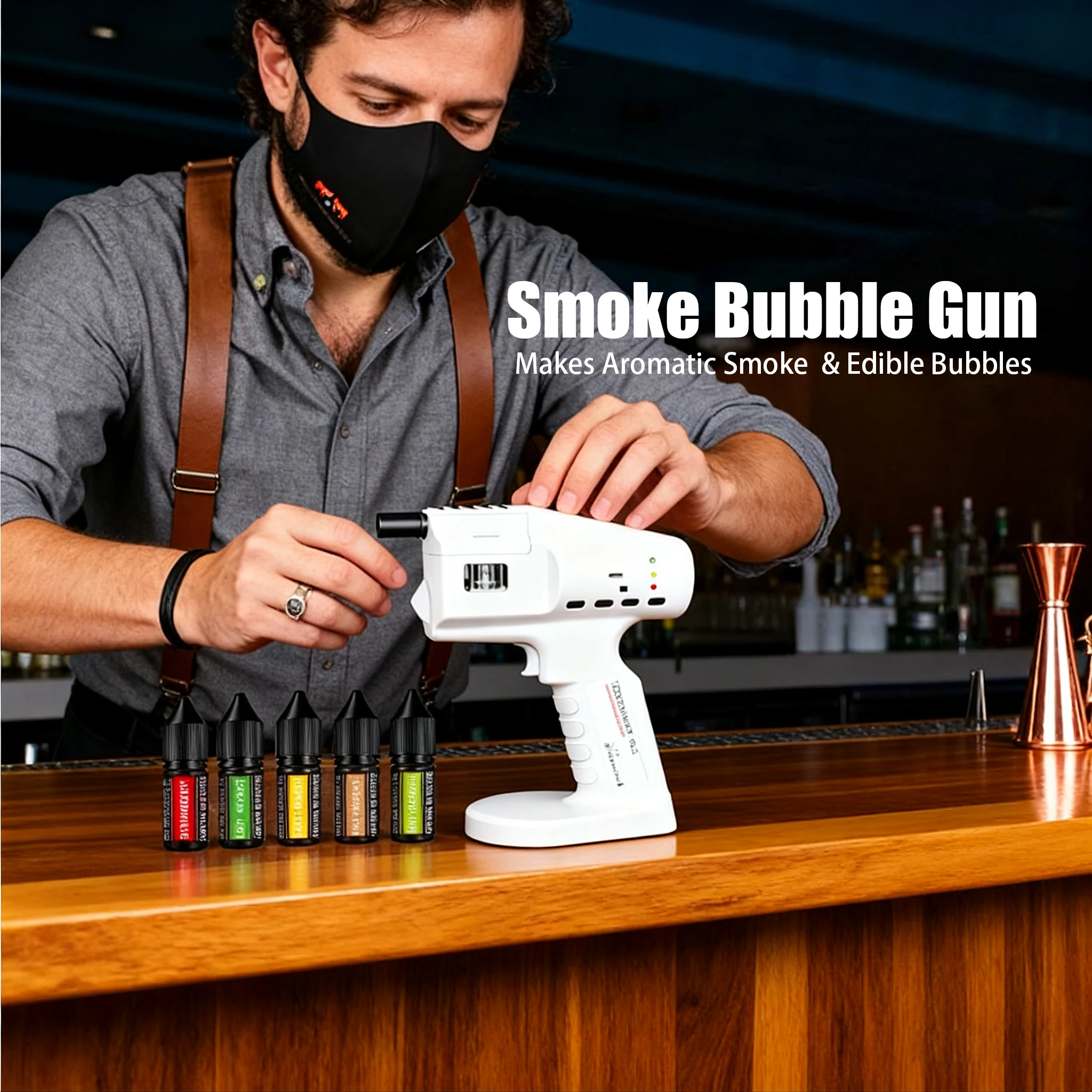 Portable Vapour Blaster Kit - Cocktail Bubble Maker With Accessories For Instant Food & Drink Aroma Enhancement