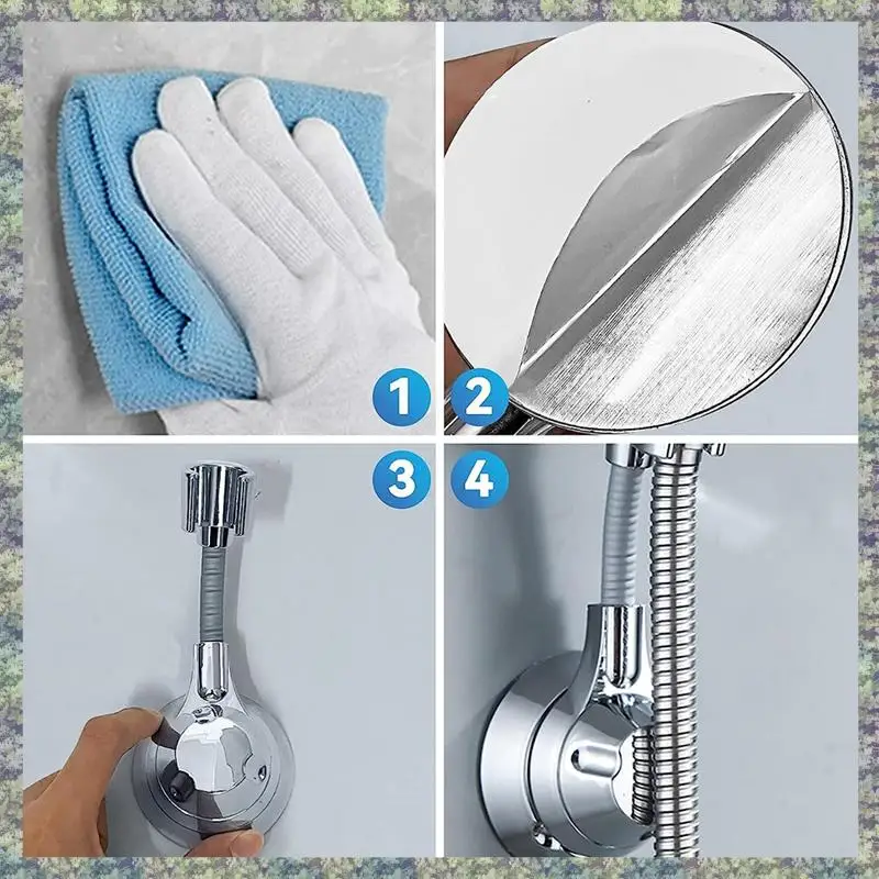 

WON 1 шт. Держатель для душа 360 ° Регулируемый держатель для душа Без сверления Держатель для душа Черный