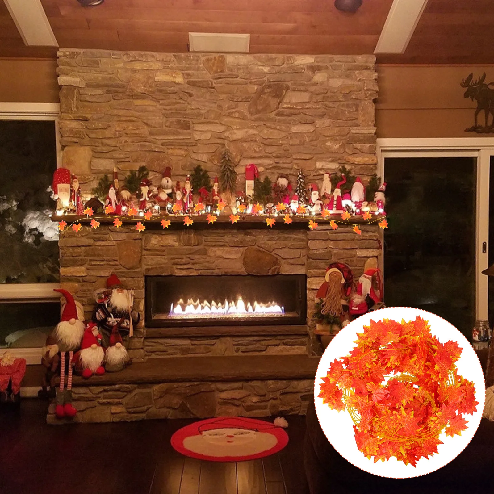 

12Pcs Artificial Maple Leaf Vine Hanging Garland Red Reusable Fall Garland Festival Party Home Garden Decor Autumn Hanging