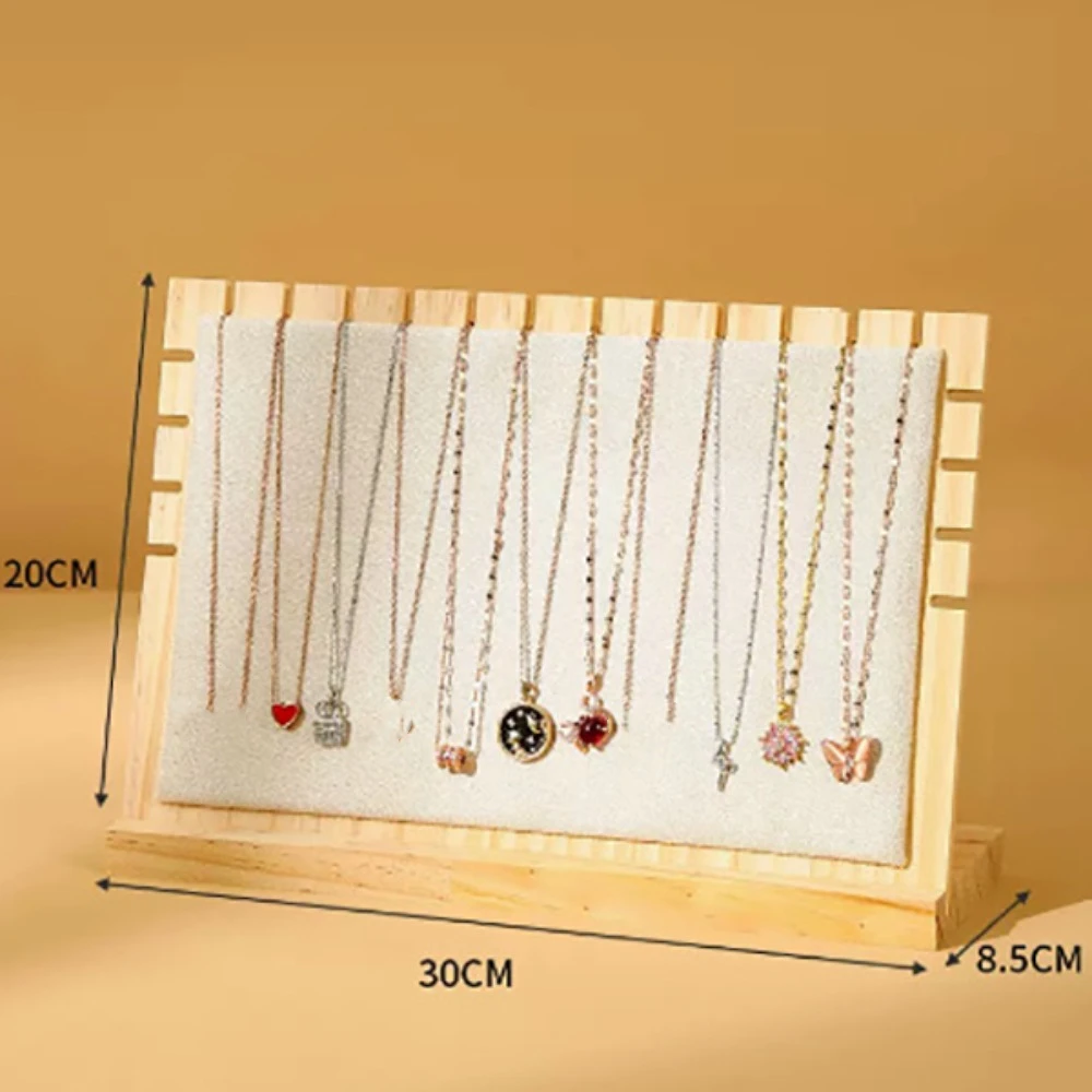 

New Wood Jewelry Display Stand Square Detachable Earrings Shelf Vertical Organizer Jewelry