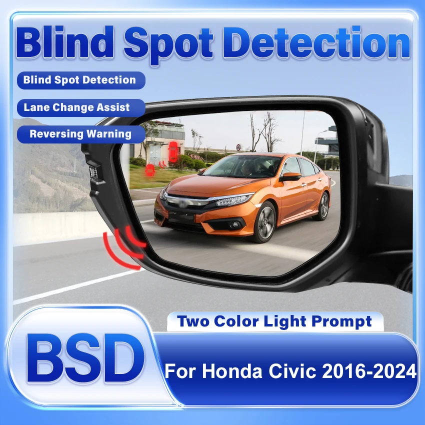 Millimeter Wave Radar Blind Spot Detection System BSD BSA BSM Monitoring Change Lane Aided Parking For Honda Civic 2016-2024