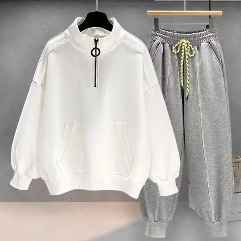 2025 جديد الرجال نصف البريدي طقم رياضي الشتاء صوف مبطن هوديي بنطال رياضي 2 قطعة ملابس رياضية كاجوال الدعاوى موضة الشارع الشهير