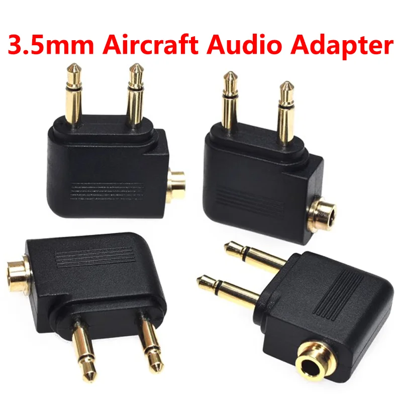 5PCS 3.5mm to 2x3.5 mm Airline Headphone Mono Audio Converter 3.5mm Gold Plated Travel Jack Plug Splitter Adapter 