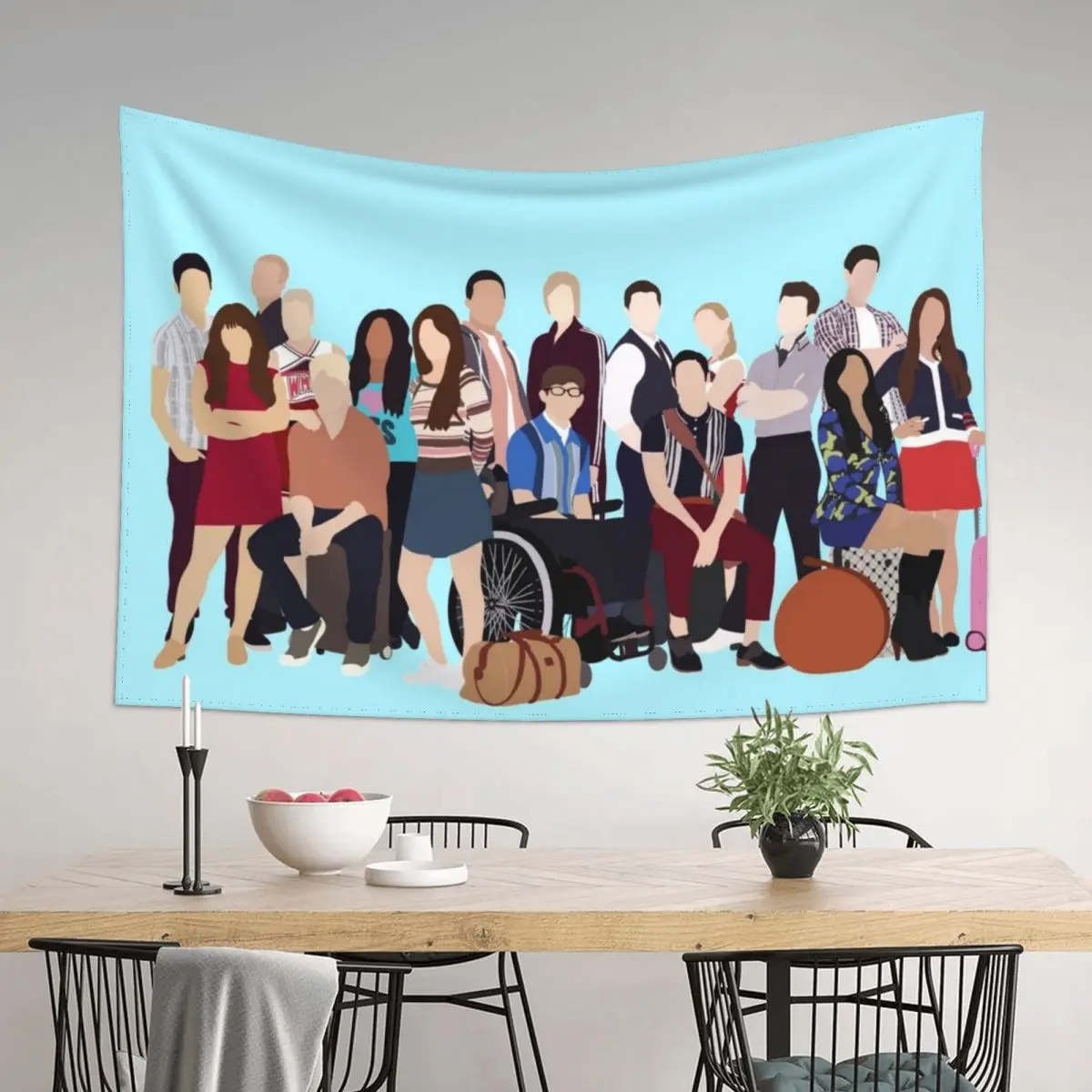 

Glee characters (without sign) Tapestry Home Decorating Things To Decorate The Room Bedroom Decor Tapestry