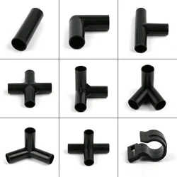 5~10PCS I.D 8/12/16/19mm ABS Plastic Fittings PVC Pipe Fitting DIY Tent Fixed Connector Tee Four Way Straight Elbow Irrigation