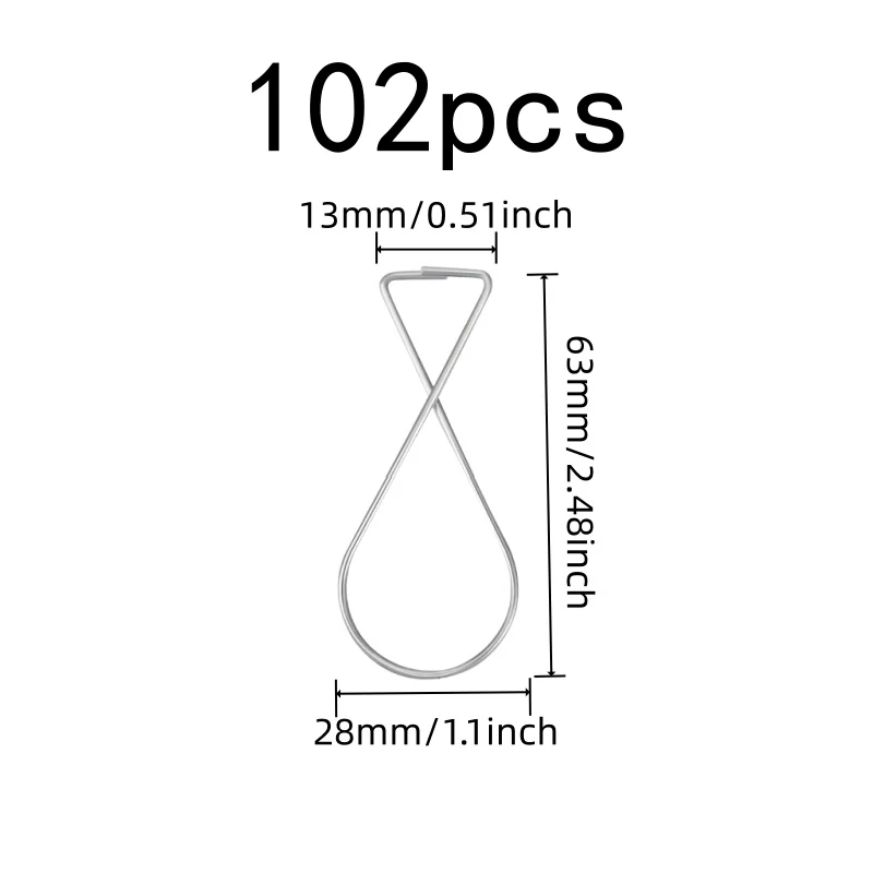 Metal T-Shape Design T-Bar Ceiling Hooks 102 pcs, perfect for Office Sign Hanging, Fits Mineral Fiber Grid