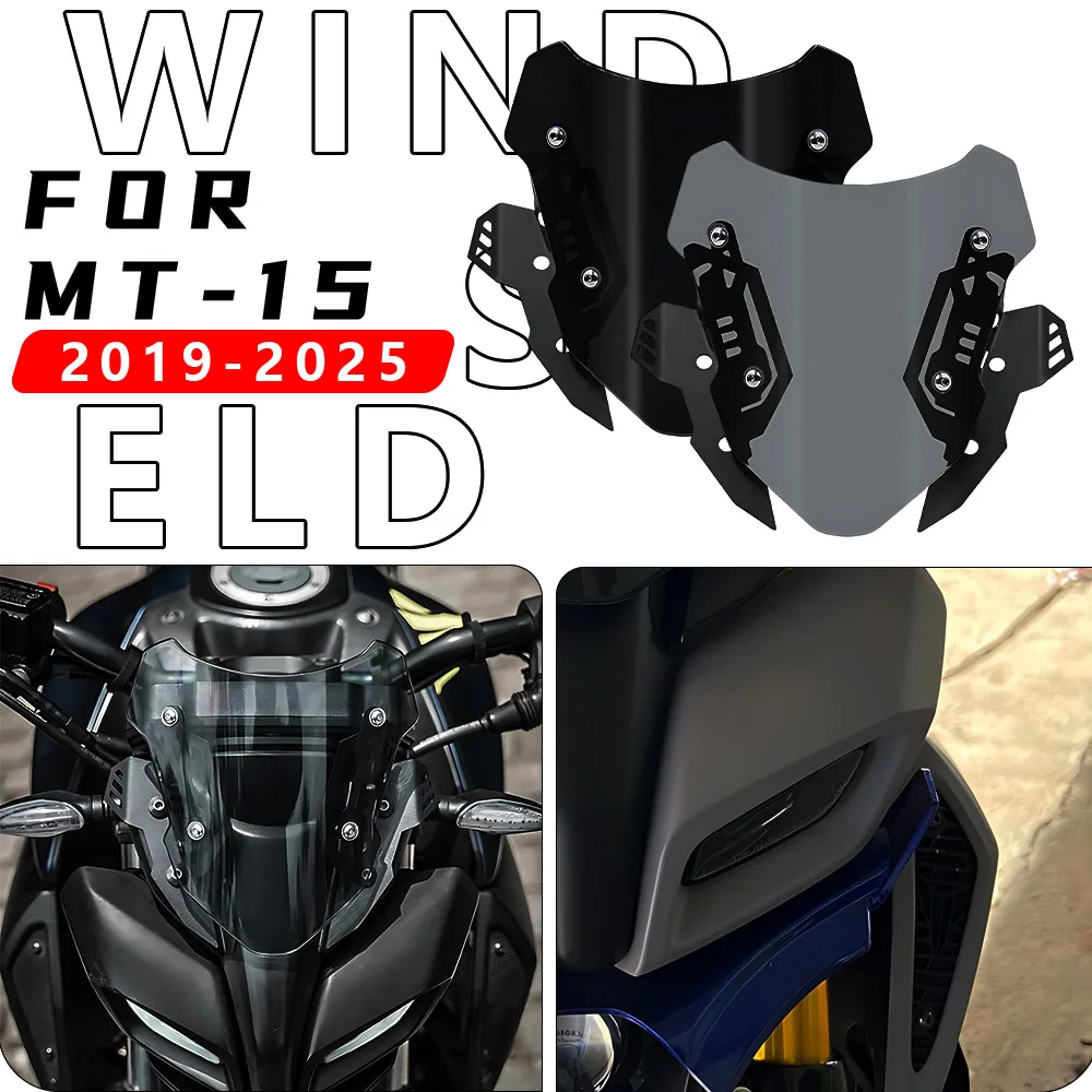 MTKRACING Für MT-15 2019 2020 2021 2022 2023 2024 Motorradzubehör Windschutzscheiben-Deflektor Erweiterungsset Windschutzscheibe