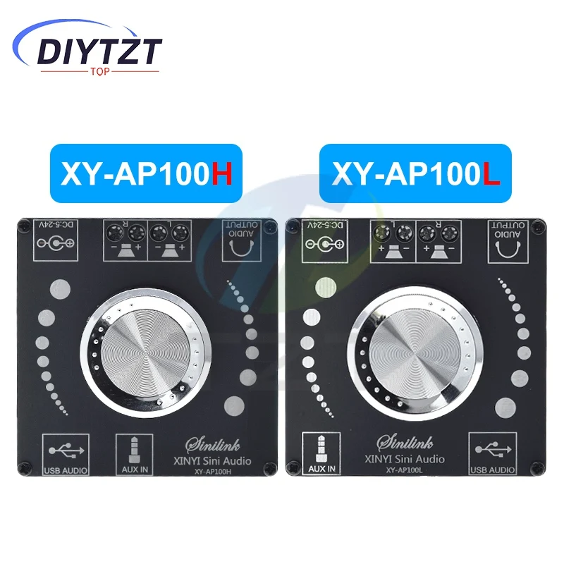 XY-AP100H 100 واط + 100 واط المزدوج TPA3116D2 بلوتوث 5.0 ستيريو الصوت الرقمية مكبر كهربائي مجلس أمبير مكبر للصوت AUX USB APP