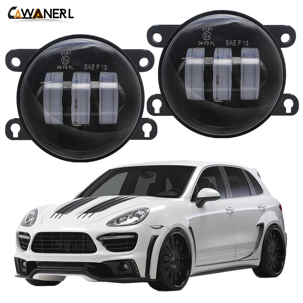 2 X Car Front Bumper Fog Light Assembly For Porsche Cayenne 92A 958 2010-2015 LED Fog Daytime Running Lamp DRL 30W 4000LM 12V