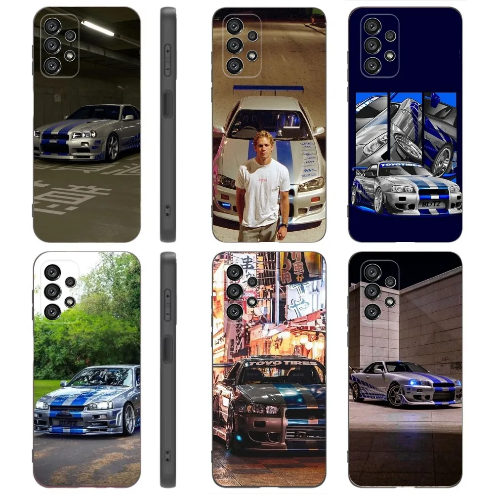 F-Fast And Furious R34  Phone Case For Samsung Galaxy A91,A80,A73,A72 ,A71,A53A52,A32 ,A31A22,A21s,A20,Black Cover