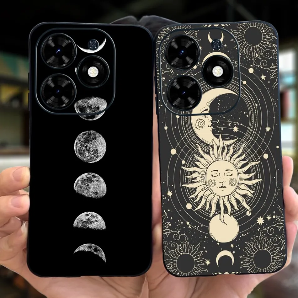 غطاء خلفي من السيليكون الناعم للهاتف ، جراب هاتف نحيف ، نمط القمر الرخامي ، حافظة عصرية ، Tecno Spark Go ، من من BG6