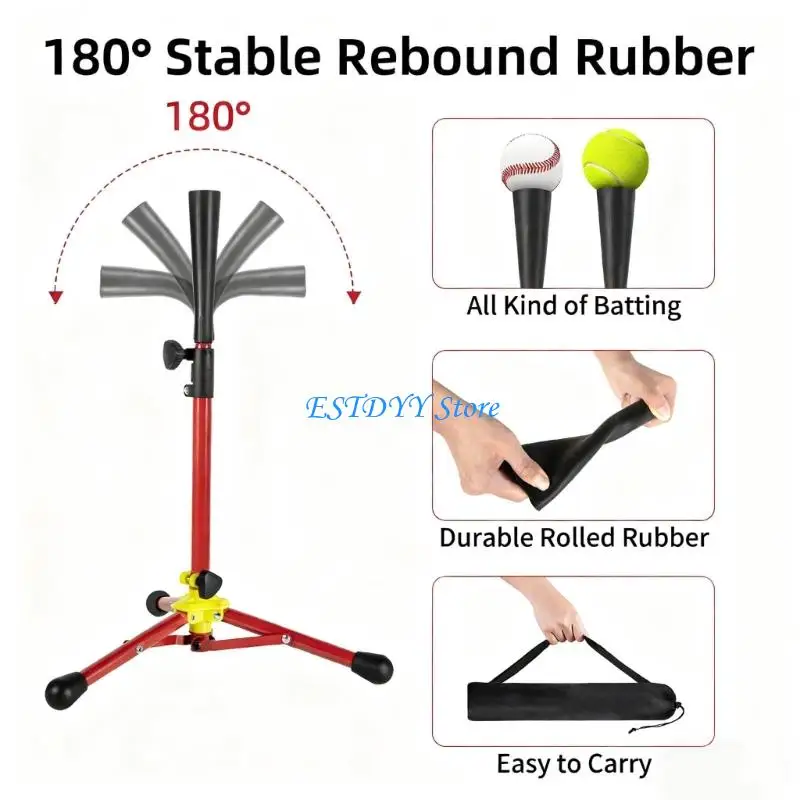 

G6DE Durability Baseball Training Tees With 3 Reinforced Ground Stakes Tripods Base And Quick Setups For Youth Player