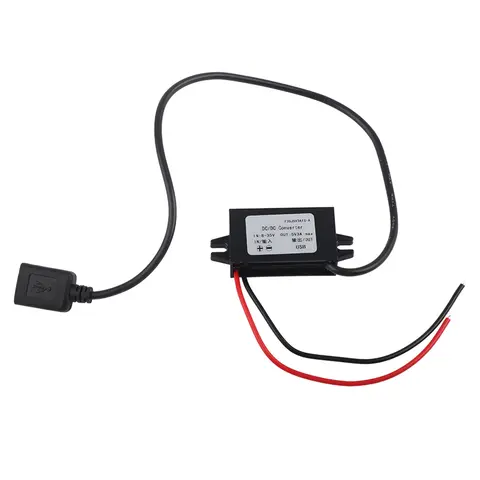 1pcs DC-DC Buck Adapter Cable Wires Power Buck Voltage Module 12V/24V to USB 5V 3A Converter Step Down Converter Regulator