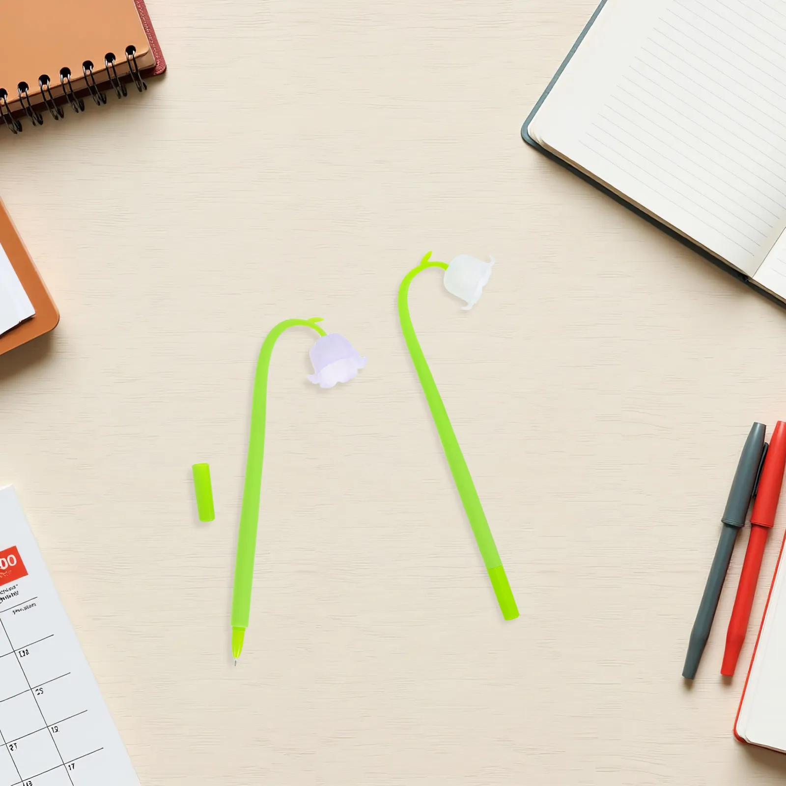 

10Pcs Lily of Neutral Pens Cute Gel Ink Pens for Girls Students Portable Signature Writing Tool Adorable Flower