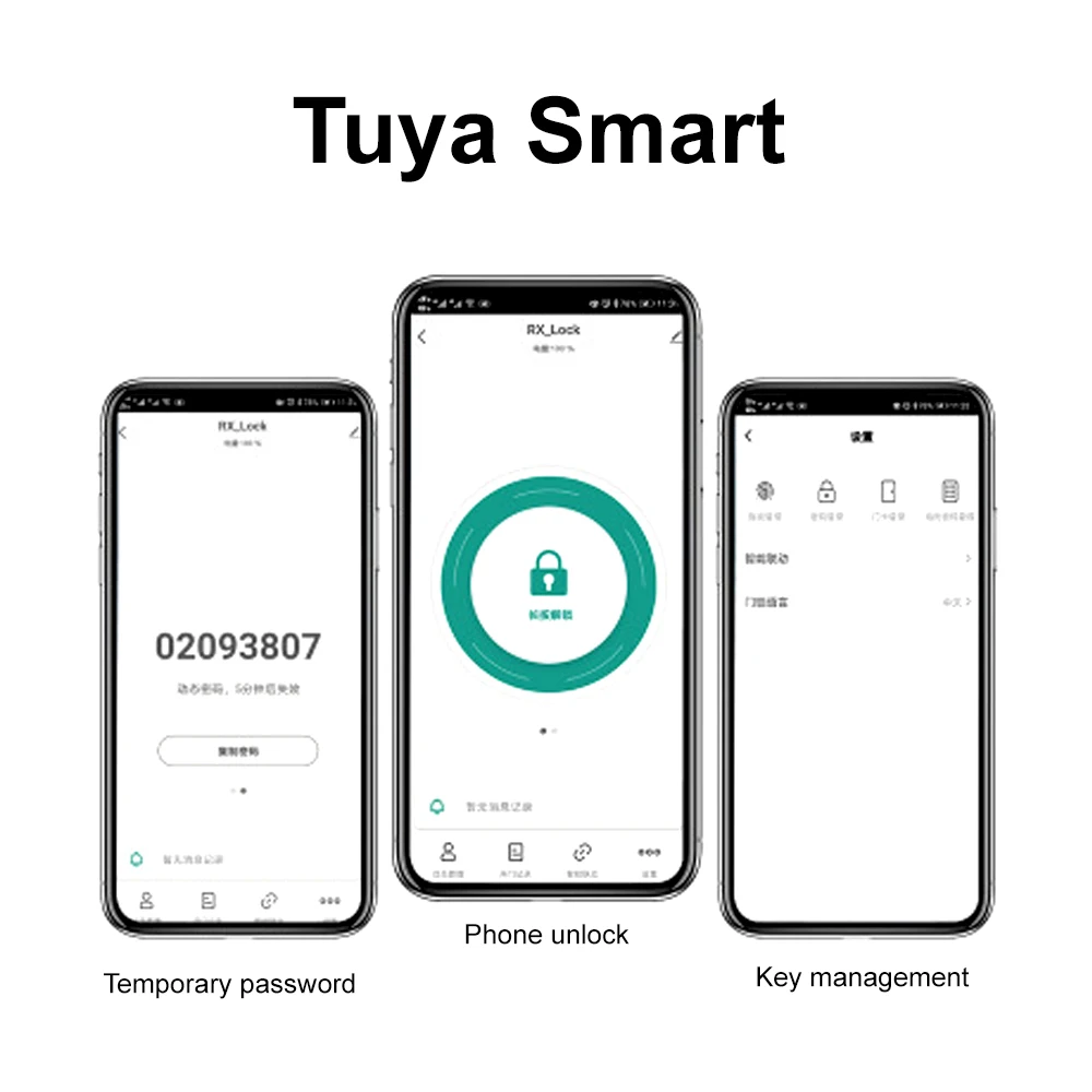 Imagem -03 - Tuya-electronic Fingerprint Door Lock Inteligente em Entrada Keyless Seguro id do Dedo Código Anti-peep ao ar Livre à Prova Dágua