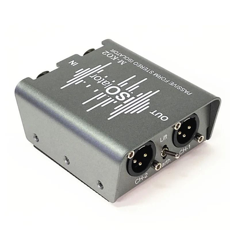 Passive Dual 6.35mm to XLR Audio Stereo Signal Isolator 2 in 2 Out Eliminator Box XLR Noise Switcher for DJ Mixer