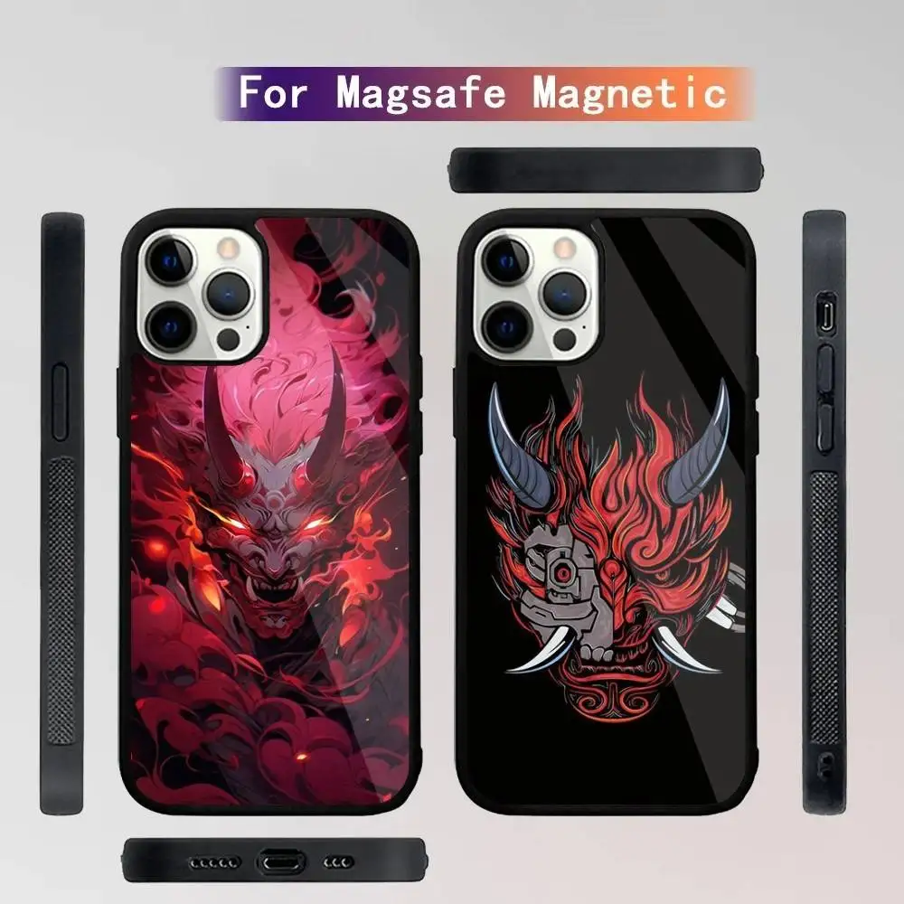 

Hannya Samurai Demon Mas Phone Case For iPhone 16,15,14,13,12,11,Plus,Pro,Max Mini Magsafe Magnetic Wireless Charging