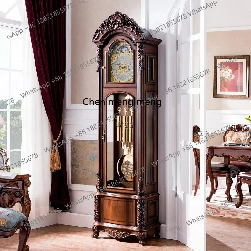 M02 European German Helmler floor clock mechanical Chinese solid wood pendulum clock living room clock
