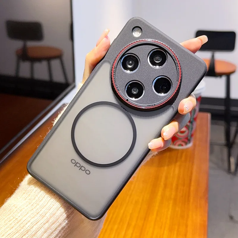 

Черный бронированный магнитный чехол Magsafe для Oppo Find X8, чехол для беспроводной зарядки Oppo Find X8 Ultra, защита объектива камеры Find X8 Pro