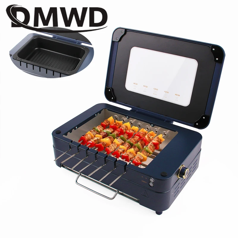 

Electric Barbecue Grill Steak Pan Automatic Rotating Skewer Griddle Machine Smokeless Kebab Stove BBQ Rotisserie Oven Hot Pot EU