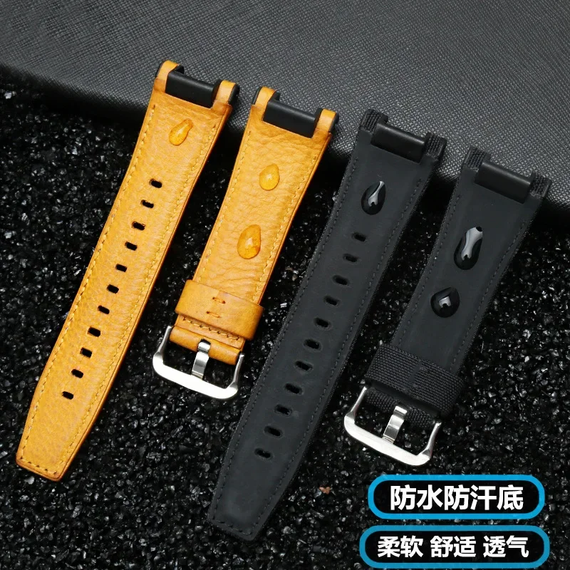 Watch Accessories Band FOR Casio GST-W120L / S120 / W130L / S100 / S110 watch bracelet Nylon & Leather Watch Strap Belt