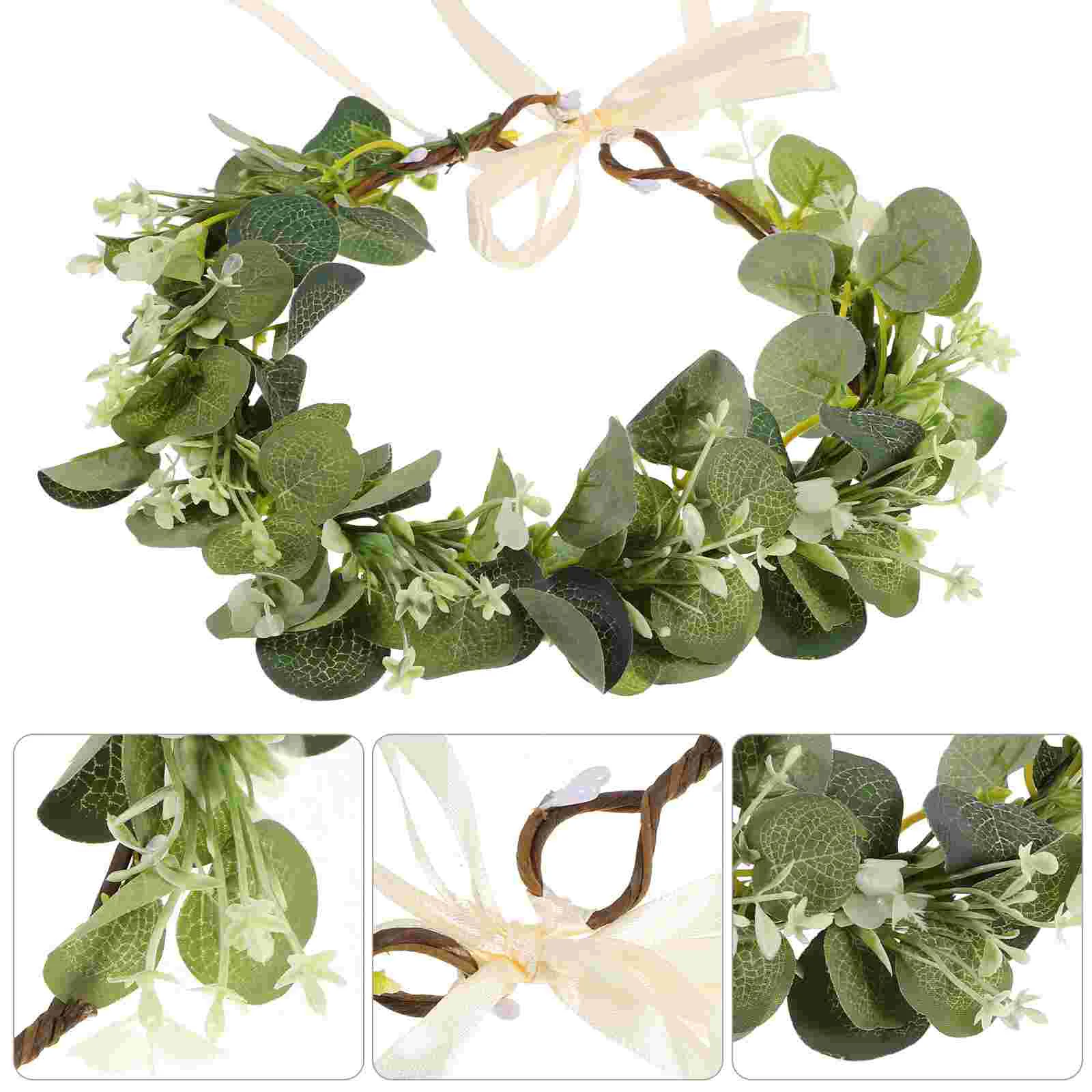 

Garland Faux Wreath Headdress Flower Simulation Hair Accessory Photo Props Bridal Artificial Holiday