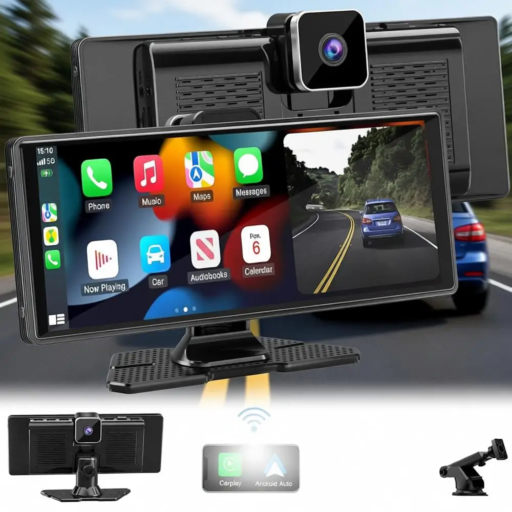 

Автомагнитола Carplay SN или Car, 10.26 HD IPS, беспроводная портативная, с Carplay и Android Auto, аудиоприемник для автомобиля с камерой 4K/камерой заднего вида 1080P