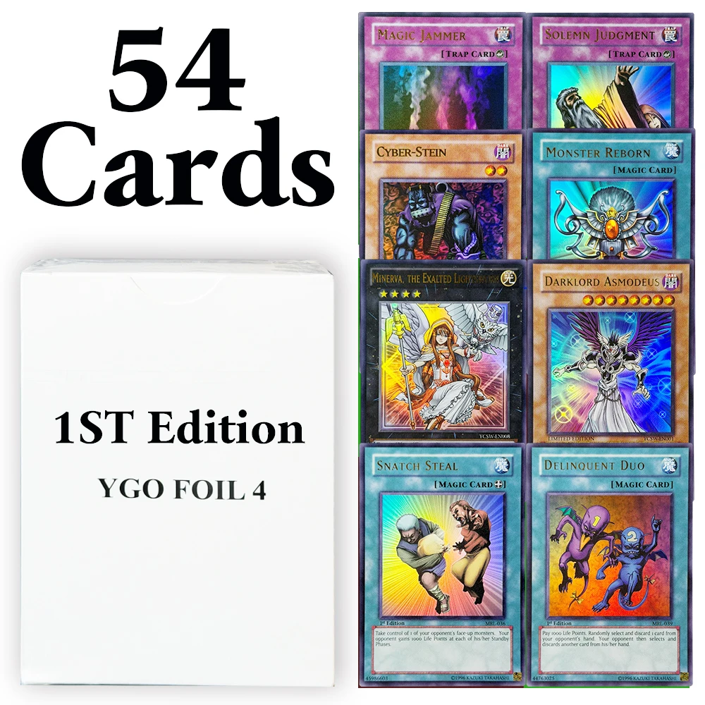 

54PCS/Set Yu-Gi-Oh! 1st Edition series High quality DIY Proxy Foil Game Rare Gold cards Contains LOB LOD LOD MFC MRD MRL PSV
