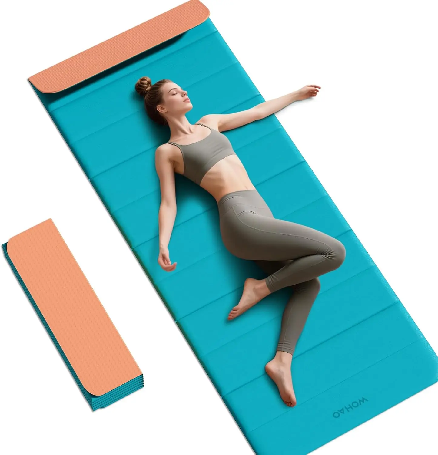 

12-Fold POE Yoga Mat 75x26x0.4 Inches Non-Slip Compact for Yoga Pilates Strength Training Meditation