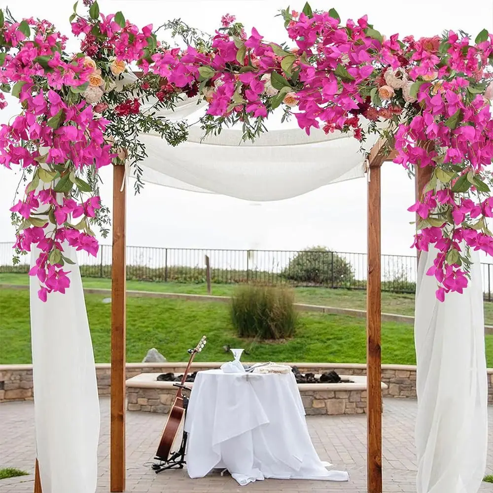 متعدد الألوان Bougainvillea زهرة اصطناعية لتقوم بها بنفسك أوراق خضراء محاكاة زهرة الروطان الحرير البتلة اكسسوارات النباتات إكليل
