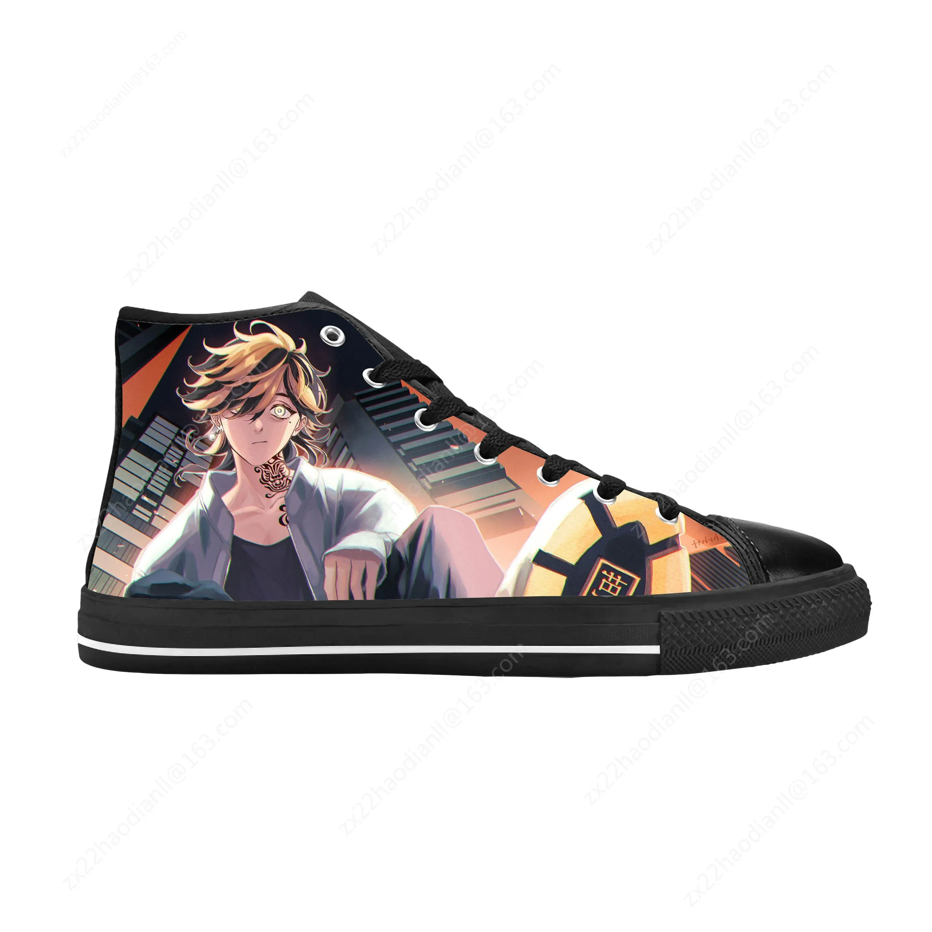 Japanese Anime Tokyo Revengers Hanemiya Kazutora Casual Cloth Shoes High Top Comfortable Breathable 3D Print Men Women Sneakers