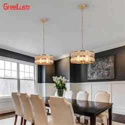 K9 Crystal Dining Table Pendant Lamp Bedroom Hanging Lamp Retro Luxury Style Suitable For Kitchen Plafon Ceiling Chandelier