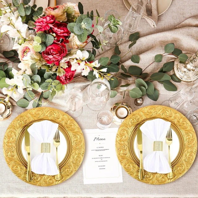 Bulk gold plate chargers best sale