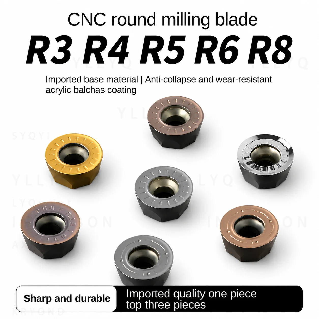 RPMT08T2 RPMW1003 RPMT10T3 RPMW1204 CNC Milling Insert R4 R5 R6 R8 R10 Round Nose Radius Carbide Blade for Milling Cutter Tool